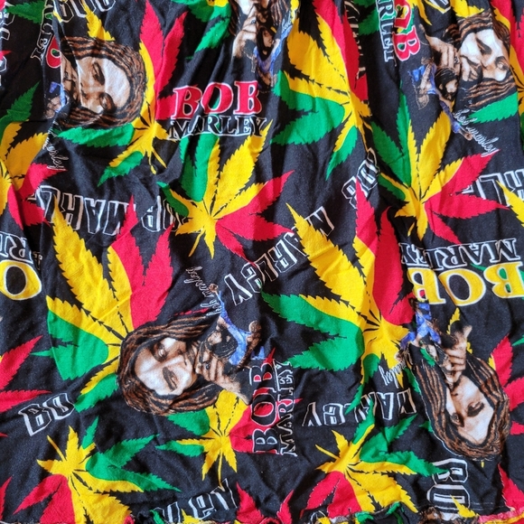 Vintage Karan Black Red Yellow Green Bob Marley Strapless Dress Or Skirt - Picture 3 of 5